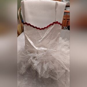 White and Red Tulle Top